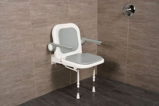Standard Shower Seat 4000 Series with Back, Arms and Gray Pads 19"