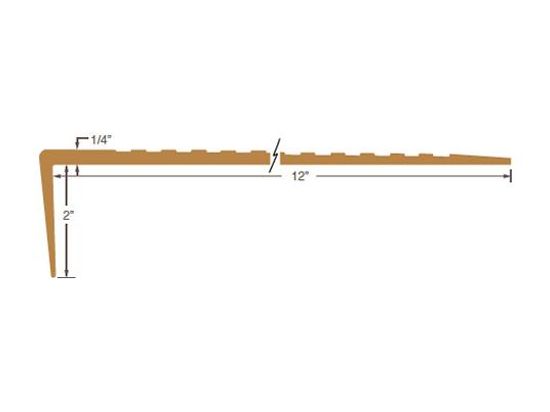 Couvre-marche à usage intensif #6 Almond avec bande abrasive sécurité de marche 2" C2027 Sparkle Black 2-1/4" x 12" x 12'