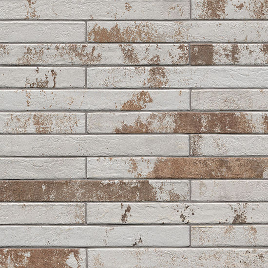 Wall Tiles Brickstone Rustique White Matte 2" x 18"