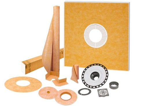 KERDI-SHOWER-KIT Shower Kit with Center Outlet Position KERDI-SHOWER-KIT with 2" ABS Flange and Stainless Steel Grate 48" x 48"