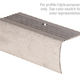 Nez de marche économique en aluminium avec tombant, Or anodisé martelé - 1 1/8" x 12'