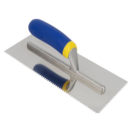 V-Notched Flooring Trowel Comfort Grip Stainless Steel 3/16" x 5/32"