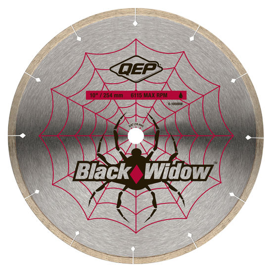 Lame de scie à carreaux diamantée micro-segmentée à l'eau Black Widow Premium 10"