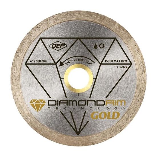 Continuous Rim Premium Wet/Dry Saw Diamond Blade 4" for Ceramic and Porcelain Tile