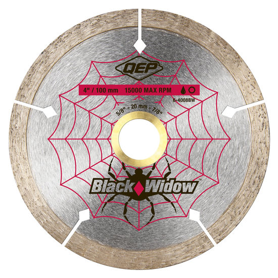 Wet/Dry Diamond Micro-Segmented Tile Saw Blade Black Widow Premium 4"