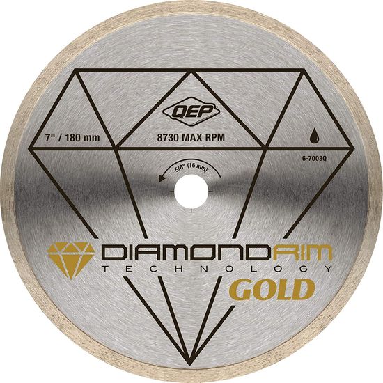 Continuous Rim Premium Wet Saw Diamond Blade 7" for Ceramic and Porcelain Tile