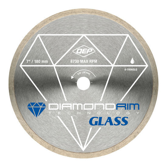 Lame diamantée pour scie à l'eau Continuous 7" pour carreaux de verre