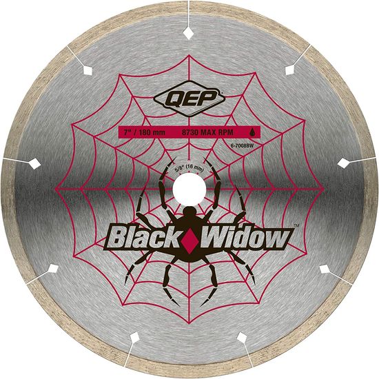 Lame de scie à carreaux diamantée micro-segmentée à l'eau Black Widow Premium 7"