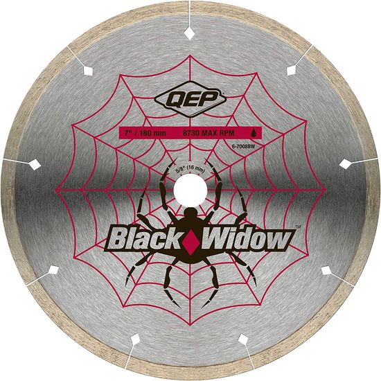 Lame de scie à carreaux diamantée micro-segmentée à l'eau Black Widow Premium 7"