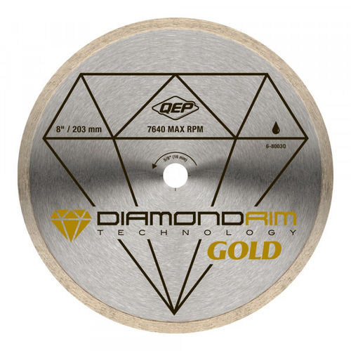 QEP Continuous Rim Premium Wet Saw Diamond Blade 8" for Ceramic and