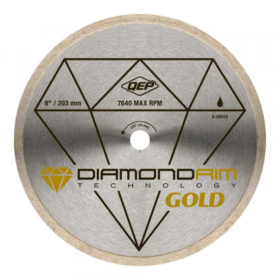 Continuous Rim Premium Wet Saw Diamond Blade 8" for Ceramic and Porcelain Tile