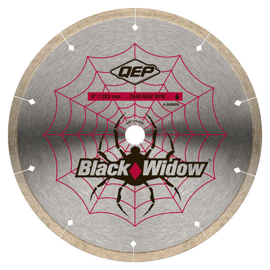 Wet Diamond Micro-Segmented Tile Saw Blade Black Widow Premium 8"