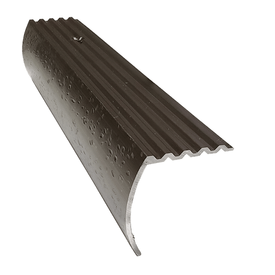 Carpet Standard Stair Nosing Hammered Aluminum Nickel 1" x 1-1/16" x 12'