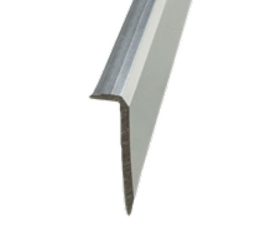 Plain Facing Nosing Buffed Anodized Aluminum Brushed Silver 1/4" (6.4 mm) x 1/2" x 12'