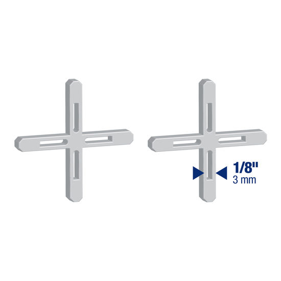 Tile Spacer Leave-In Hard Style "X" Shape 1/8" (Pack of 1000)