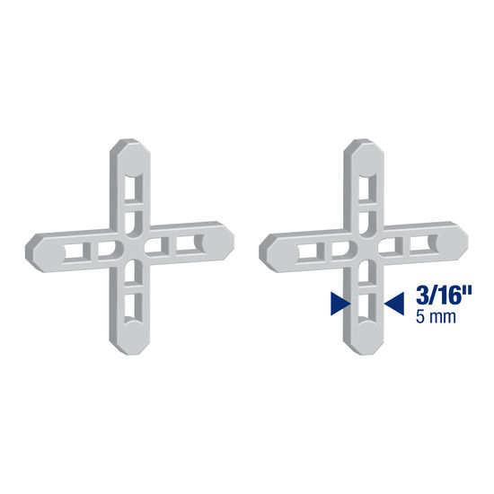 Tile Spacer Leave-In Hard Style "X" Shape 3/16" (Pack of 500)