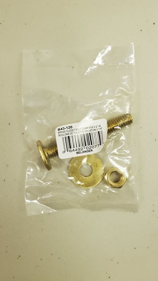 Toilet Bolt and Washers 5/16" x 2-1/4" (Pack of 2)