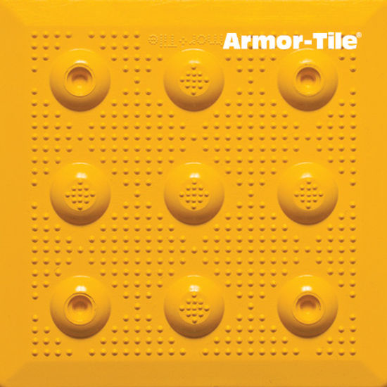 Armor Tile Pavé tactile de sécurité modulaire à appliquer en surface #22144 Brick Red - 24" x 48"