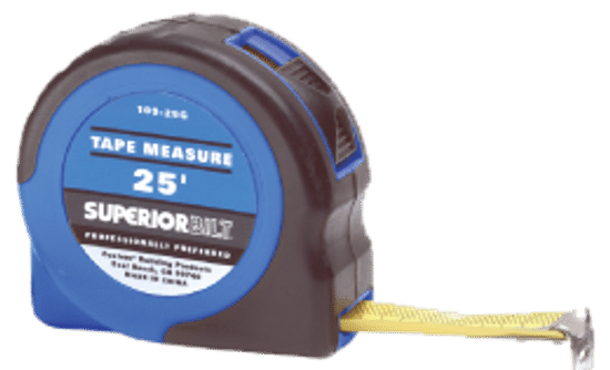 Measuring Tape SuperiorBilt with Fractions 25'
