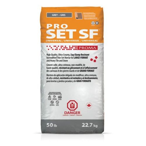 Proma - Thin Set Mortar Pro Set SF Universal Grey 50 lb - 1024 | FloorBox
