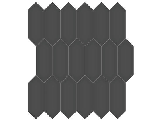 Mosaic Tile Soho Retro Black Matte 11" x 13"