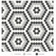 Mosaïque hexagonale Soho Midnight Blend mate 8-1/4" x 14"