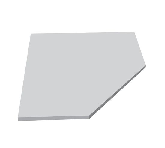 Diamond Shower Corner Shelf Quartz Polished Moonstone Grey 10" x 10" - 15 mm