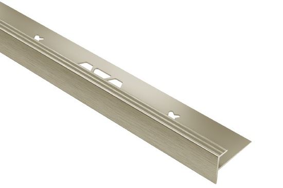 VINPRO-STEP Profilé de nez de marche pour revêtement de vinyle aluminium anodisé nickel brossé 7/32" (5.5 mm) x 8' 2-1/2"