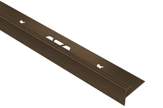 VINPRO-STEP Resilient Surface Stair-Nosing Profile Aluminum Anodized Brushed Antique Bronze 7/32" (5.5 mm) x 8' 2-1/2"