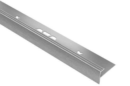 VINPRO-STEP Resilient Surface Stair-Nosing Profile Aluminum Anodized Brushed Chrome 1/4" (6 mm) x 8' 2-1/2"