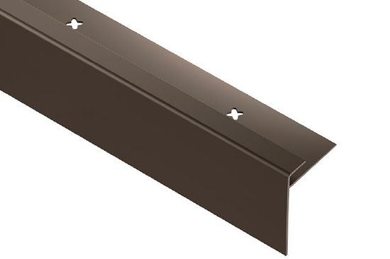 VINPRO-STEP-R Resilient Surface Stair-Nosing Profile with Elongated Reveal Aluminum Anodized Brushed Antique Bronze 7/32" (5.5 mm) x 8' 2-1/2"