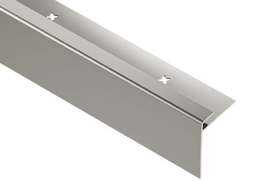 VINPRO-STEP-R Profilé de nez de marche pour revêtement de vinyle avec dévoilement allongé aluminium anodisé nickel brossé 17/64" (6.5 mm) x 8' 2-1/2"