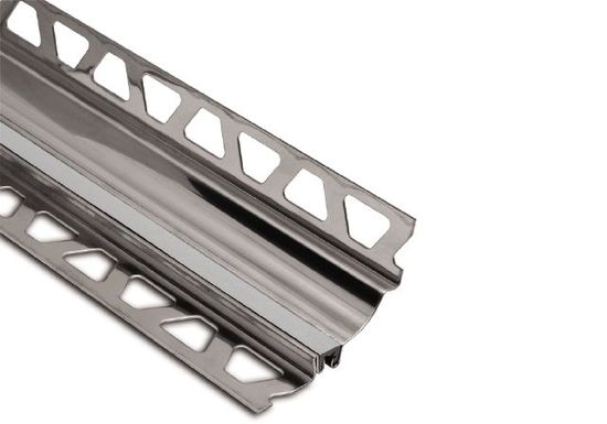 DILEX-HKS Cove-Shaped Profile with 23/32" Radius Stainless Steel (V2) Classic Grey 1-3/16" x 7/16" x 8' 2-1/2"
