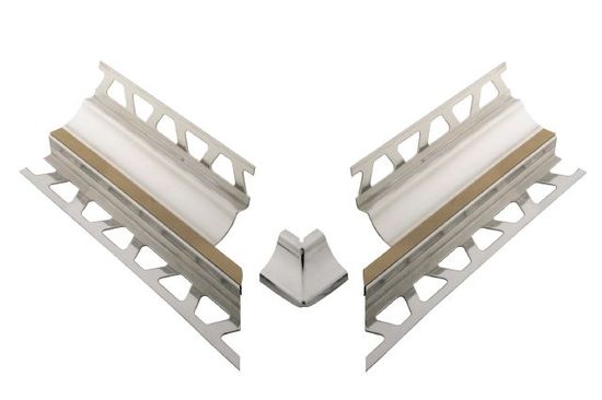 DILEX-HKS Outside Corner 90° Kit with 23/32" Radius Stainless Steel (V2) Light Beige 17/32" x 7/16"