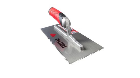 Square Notched Trowel 11" Steel with Open Rubiflex Handle 1/8" x 1/8"