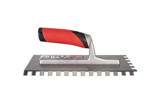 Square Notched 45° Trowel 11" Steel with Open Rubiflex Handle 3/8" x 3/8"
