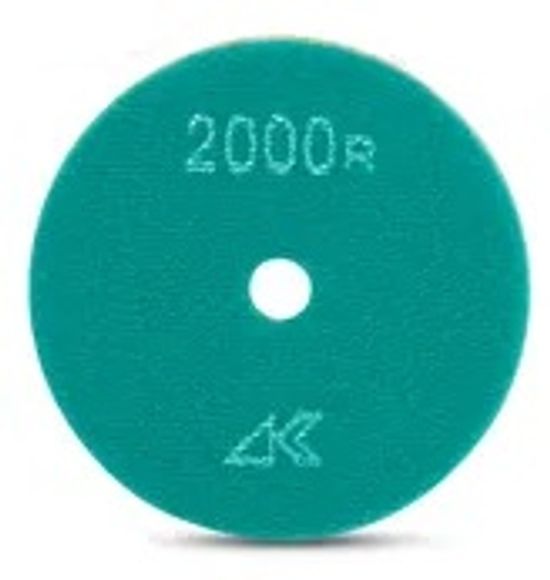 Tampon de polissage Ceramica Dry avec crochet et boucle Light Green grain 2000 - 4"