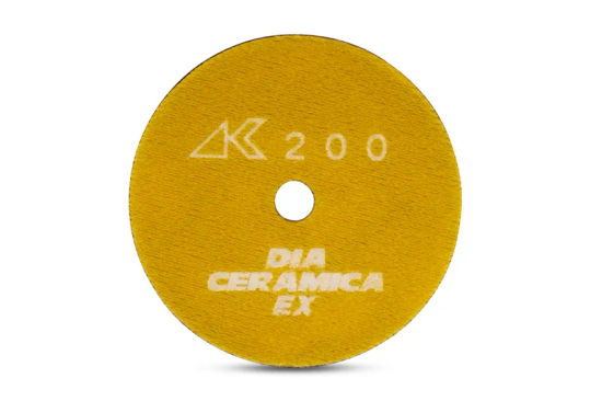 Wet Polishing Pad Ceramica EX with Hook & Loop Yellow 200 Grit 4"