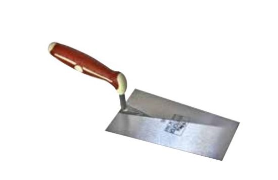 Square Point Trowel with Anti-slip Rubber Handle and Finger Guard 6-9/32"