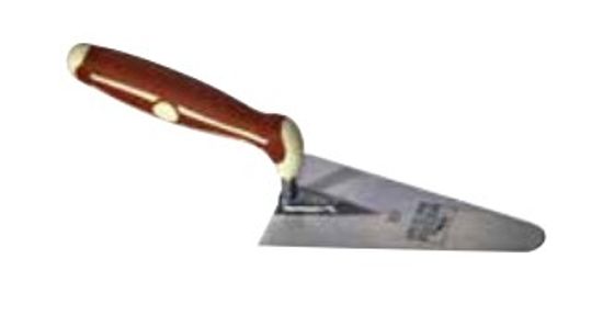 Round Point Trowel for Bricklaying with Anti-slip Rubber Handle and Finger Guard 5-1/2"