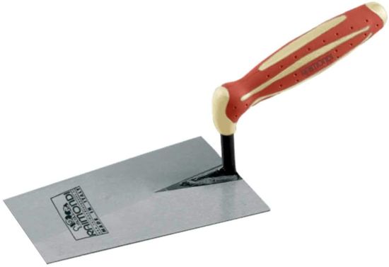 Square Point Trowel with Anti-slip Rubber Handle and Finger Guard 7"