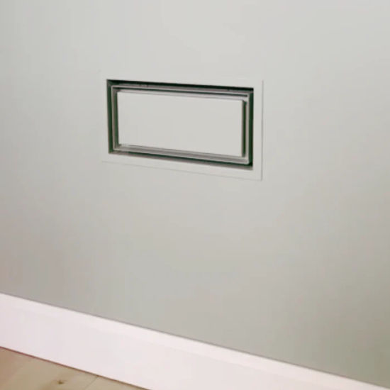 Trappe de ventilation murale encadrée à double canalisation Luxe+ Blanc Satiné 10" x 30-1/4"
