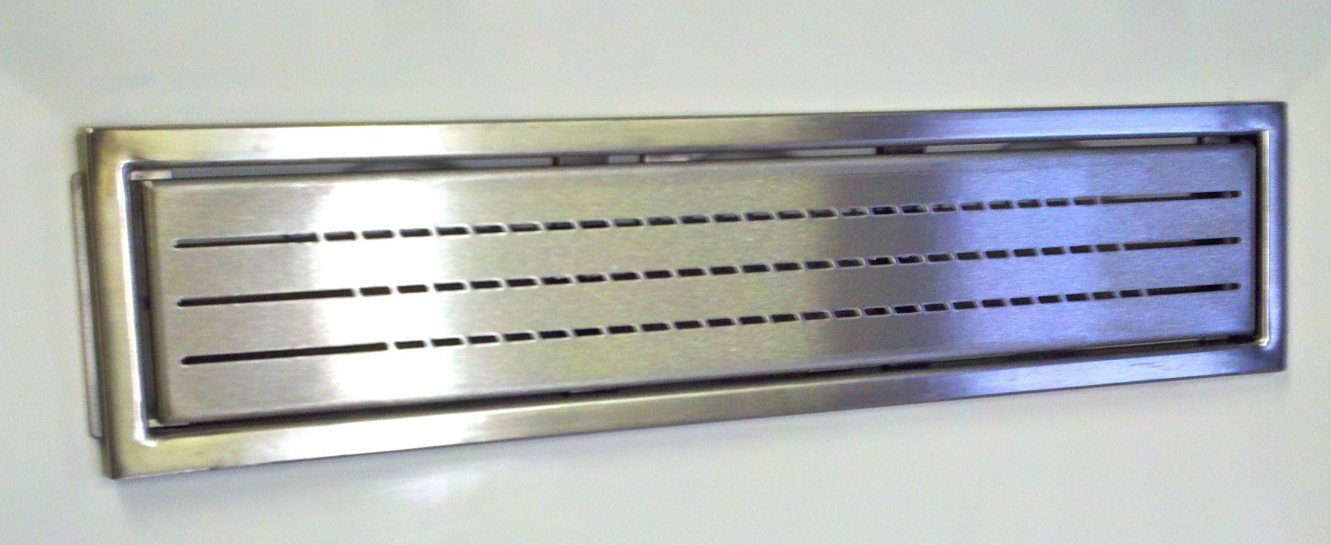 21215, TrueDEK Linear Slotted Drain Cover - Brushed Steel Finish - ARC