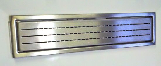 TrueDEK Linear Drain with Slotted Cover - Brushed Stainless Steel