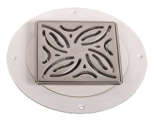 TrueDEK Classic Drains Swirl pattern for tile - brushed stainless steel