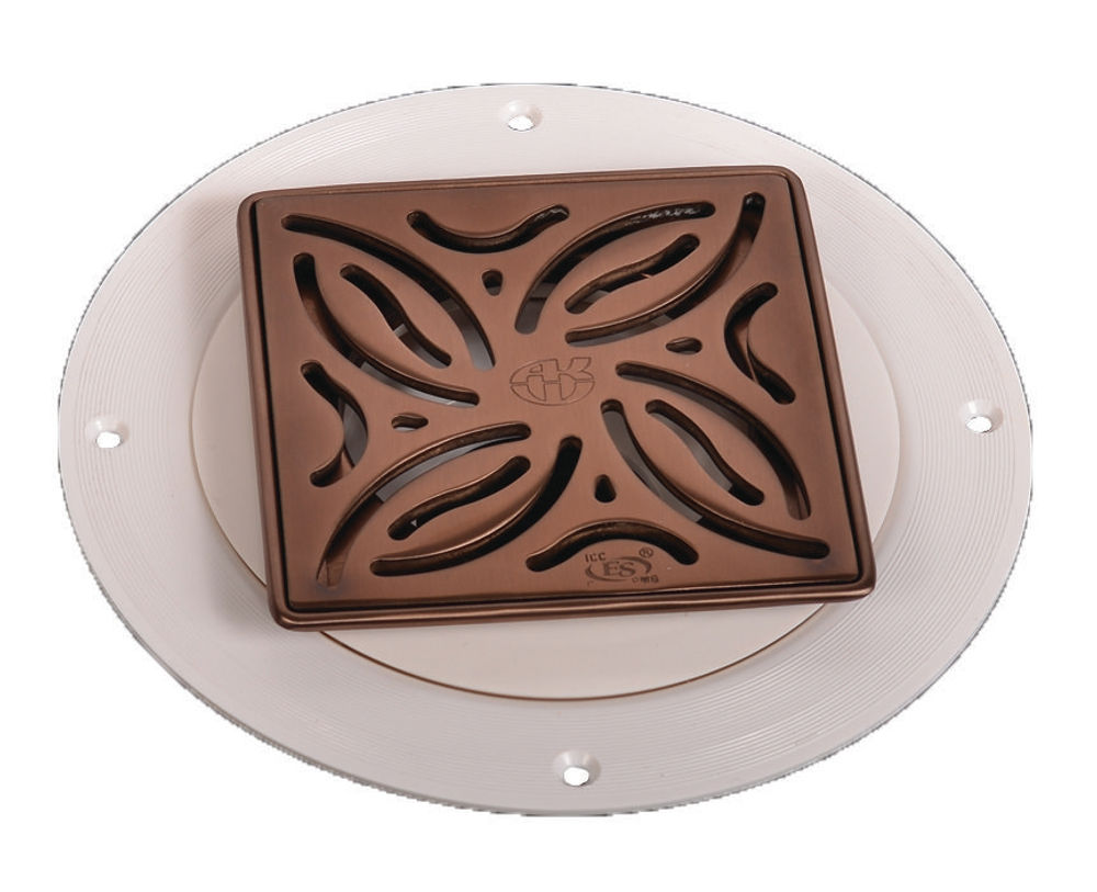 ARC TrueDEK Classic Drains Swirl pattern for tile oilrubbed bronze