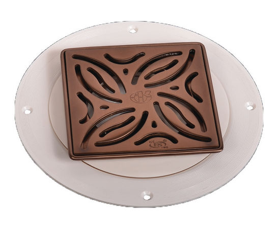 TrueDEK Classic Drains Swirl pattern for tile - oil-rubbed bronze PVD finish