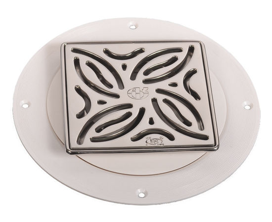 TrueDEK Classic Drains Swirl pattern for tile - polished stainless steel