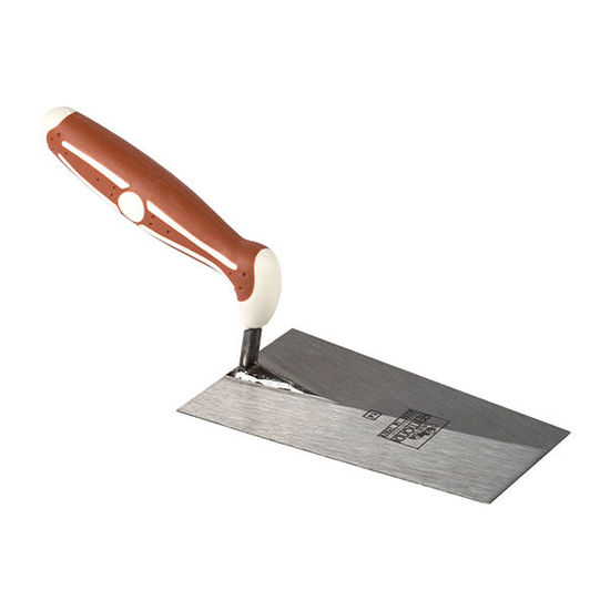 Square Point Trowel for Bricklaying with Anti-slip Rubber Handle and Finger Guard 5-1/2"