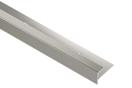 VINPRO-STEP Profilé de nez de marche pour revêtement de vinyle aluminium anodisé nickel brossé 3/8" (10 mm) x 8' 2-1/2"